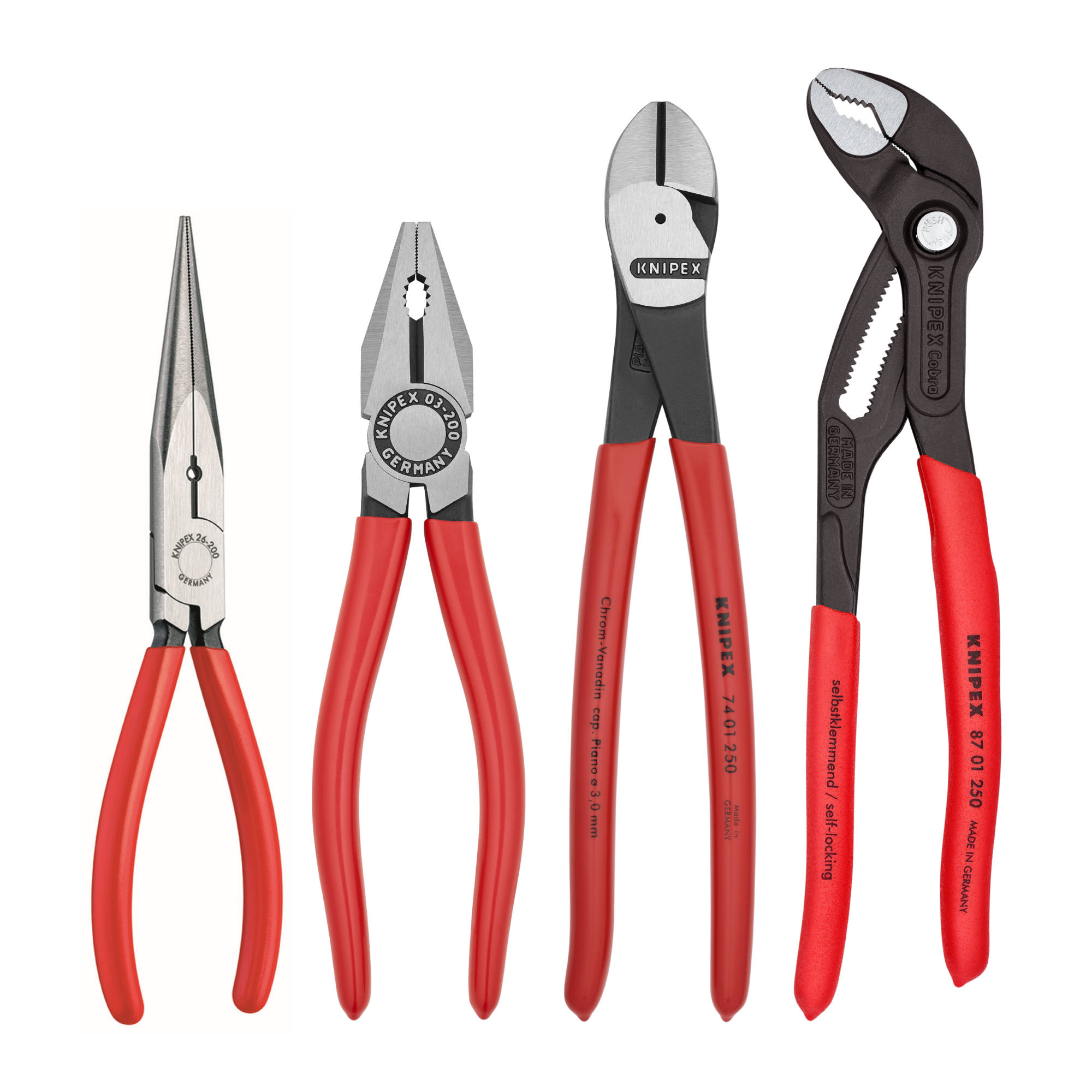 KNIPEX Special Pliers Set - 4 Pc, Steel, Model# 9K 00 80 94 US